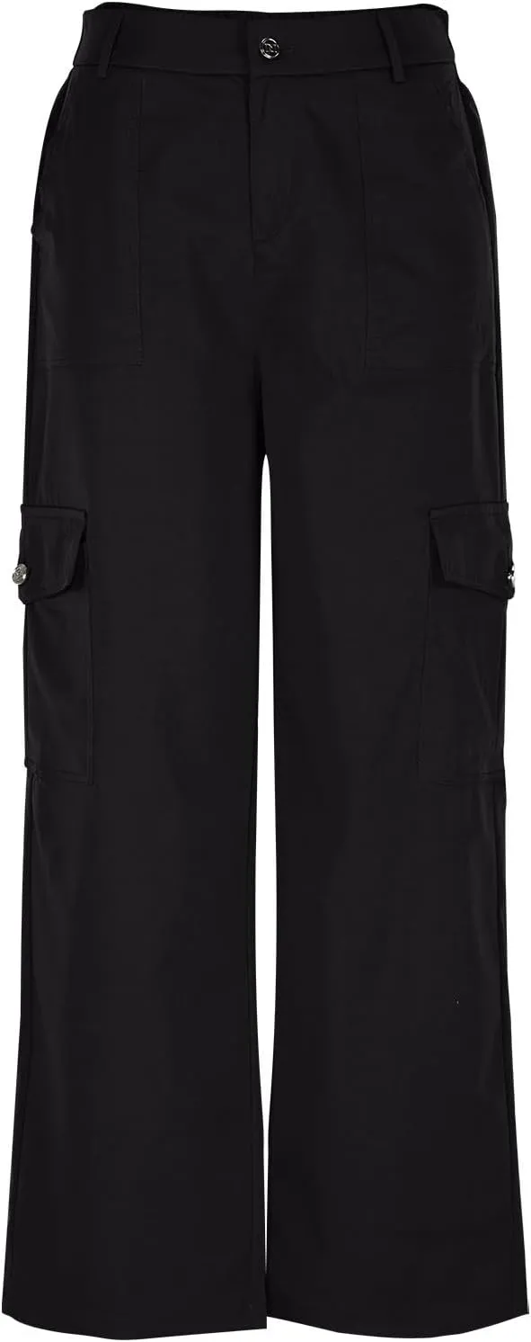 Womens Cargo Pants High Waist Baggy Cargo Jeans Flap Pocket Denim Pants Casual Straight Leg Trousers Y2K Streetwear