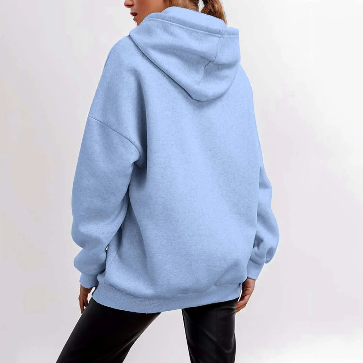 Womens Oversized Hoodies Trendy Preppy Sweatshirts Casual Pocket Drop Shoulder Pullover Sweater Fall Outfits