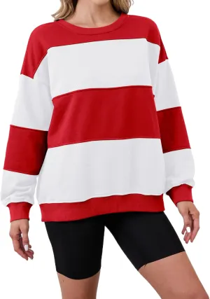 Womens Oversized Sweatshirts Long Sleeve Loose Fit Solid Color Pullover Tops Casual Comfy Fall Fashion Clothes 2024
