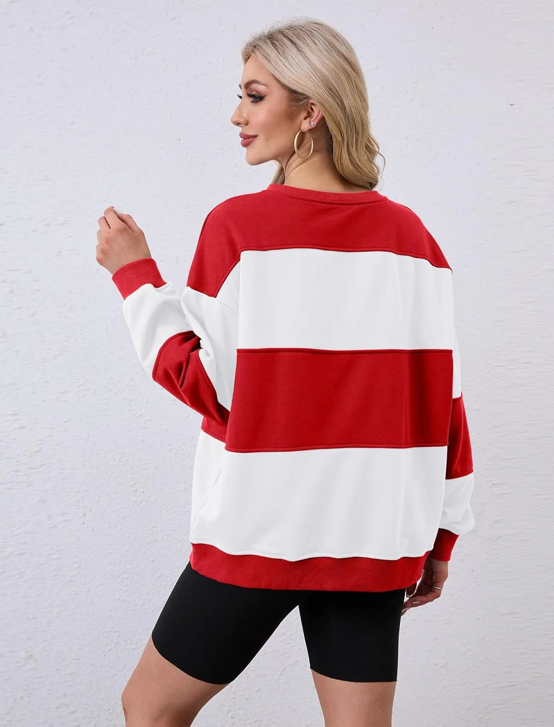 Womens Oversized Sweatshirts Long Sleeve Loose Fit Solid Color Pullover Tops Casual Comfy Fall Fashion Clothes 2024