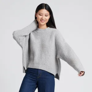 Wool Cashmere Ribbed Crewneck