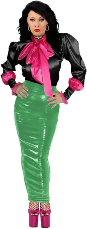 Wrap Skirt for Women High Waist Faux Latex Hobble Skirts Stretch Pencil Skirts Skirts