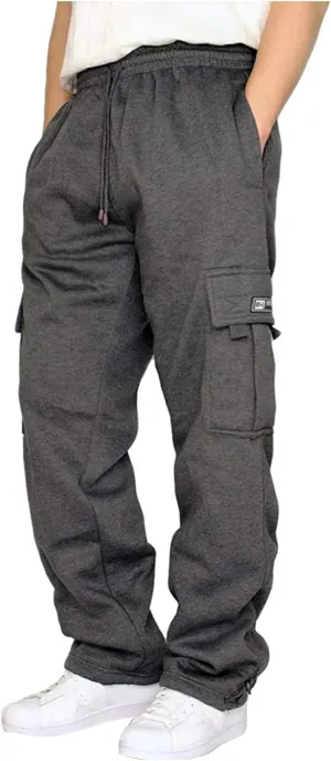 Ymosrh Jogger Pants for Men Men's Rope Loosening Waist Solid Color Pocket Trousers Loose Sports Chino Pants