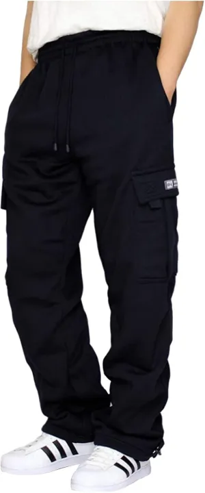 Ymosrh Jogger Pants for Men Men's Rope Loosening Waist Solid Color Pocket Trousers Loose Sports Chino Pants