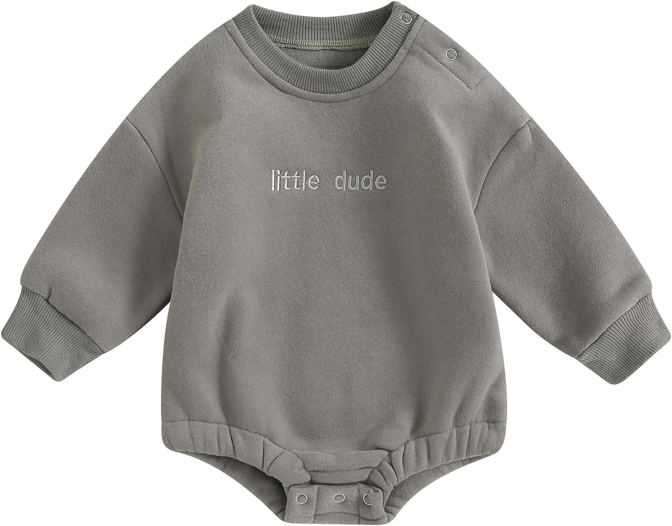 YOKJZJD Newborn Baby Boy Outfits Fleece Little Dude Bubble Romper Sweatshirt Long Sleeve T-Shirt Warm Fall Winter Clothes
