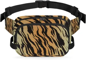 Zebra Print Fanny Packs for Women Men Fashion Waist Packs Belt Bag Water-resistant Crossbody Bag Retro Waist Pouch Waist Pack Hip Bum Bag for Hiking Casual Travel Cycling
