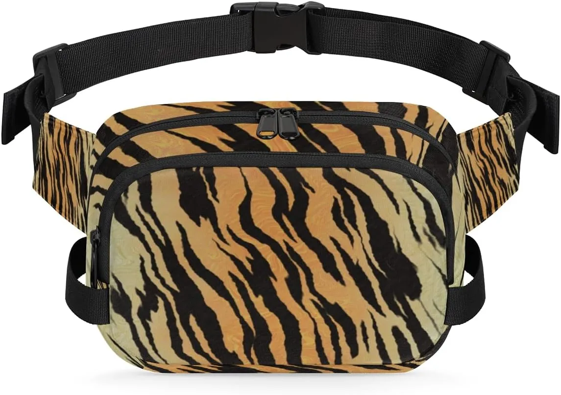 Zebra Print Fanny Packs for Women Men Fashion Waist Packs Belt Bag Water-resistant Crossbody Bag Retro Waist Pouch Waist Pack Hip Bum Bag for Hiking Casual Travel Cycling